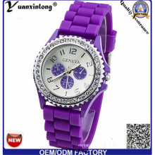 Yxl-899 Summer Fashion Candy Color reloj de cuarzo Silicon Watch Women Geneva reloj Casual Dress reloj de pulsera